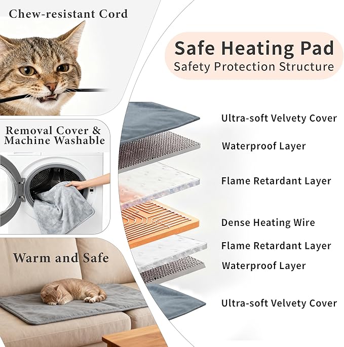 Heated Cat House for Outside Large Weatherpoof Plastic Cats Houses Outdoor with Escape Door Indoor Waterproof Feral/Pet Cat Shelter for Multiple Cats (Grey)