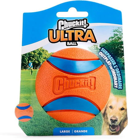 Chuckit! Ultra Ball Dog Toy - Size Large - For Dogs 60-100 lbs - Made from Durable Rubber - Super Bouncy - Floats in Water - 3-inch Diameter - Pack of 1