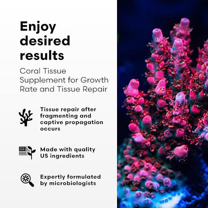 Brightwell Aquatics - Restor Liquid Coral Tissue Supplement - Fish Tank Reef Nutrition for Live Coral Growth Acceleration, Colour Vibrancy, & Restoration Additive - Saltwater Reef Supplies, 67.6 fl oz