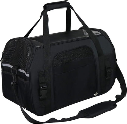 EliteField Soft Sided Pet Carrier (3 Year Warranty, Airline Approved), Multiple Sizes and Colors Available (Large: 19" L x 10" W x 13" H, Black)