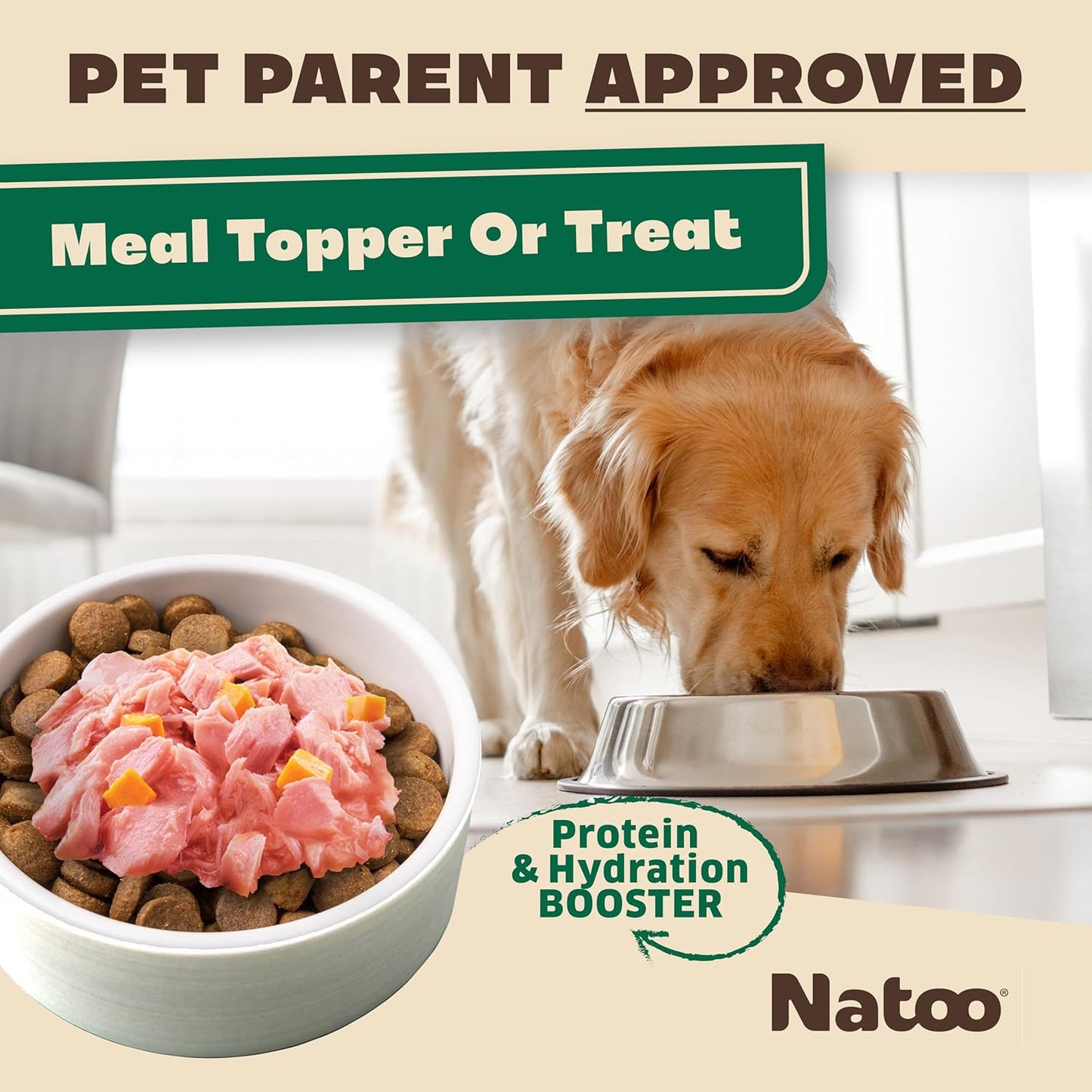 NATOO Dog Food Topper for Picky Eaters & Dog Treat (Salmon with Pumpkin), Dog Toppers for Dry Food, Wet Meal Toppers for Dogs & Puppies, Limited Ingredient Dog Food, (Case of 20) 3 oz Each