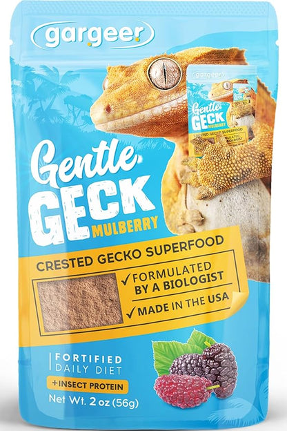 2oz Complete Crested Gecko Food Diet. Premium Mix, Ready to Use Freshly Made Powder. Unique Formula, Developed & Made in The USA. Enjoy! (Mulberry + Insects Protein)