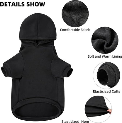 GreenJoy Dog Sweater Dog Hoodie Cold Weather Dog Coat Hooded Sweatshirt for Puppies,Cats, Small Medium Large Dogs (X-Small, Black (I Love My Mom))