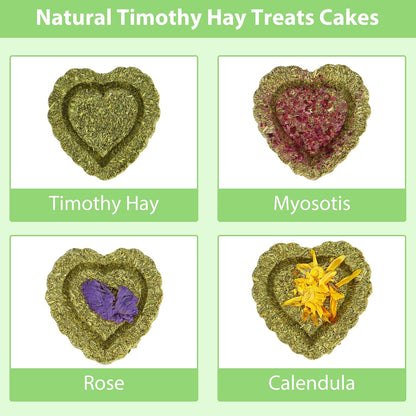 40PCS Timothy Hay Treats Bunny Rabbit Toys for Boredom, Handmade Guinea Pig Chew Treats Toys, Chinchilla Chews for Teeth Small Animals Hamster Rat Gerbil