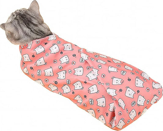 21.7'' Cat Grooming Bag for Nail Trimming - Escape Proof Pet Restraint Wrap for Cats, Calming Swaddle Burrito, Anti-Scratch Anti-Runaway & Anti-Bite, Easy Cat Clipping & Care (M (up to 6 lbs))