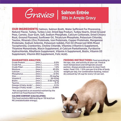Wellness Complete Health Gravy Adult Wet Cat Food, Natural, Protein-Rich, Grain Free, 5.5 Ounce, 12 Pack, (Salmon Entree)