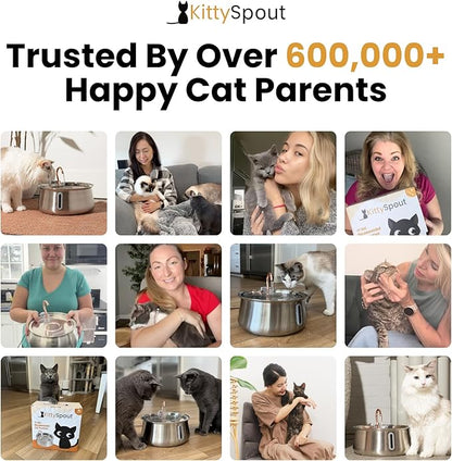 2.0 Large Capacity Stainless Steel Cat Water Fountain – 4L/135oz (Stainless Steel, 4L Corded)