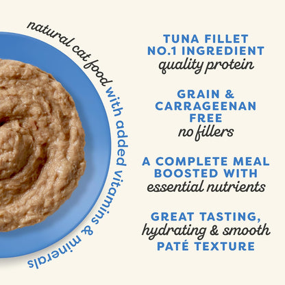 Applaws Vitality Wet Cat Food Paté, Natural Cat Food with Added Vitamins & Minerals, Grain-Free, Carrageenan Free, Fish Variety Selection (12 Count, 2.47 oz Cans)