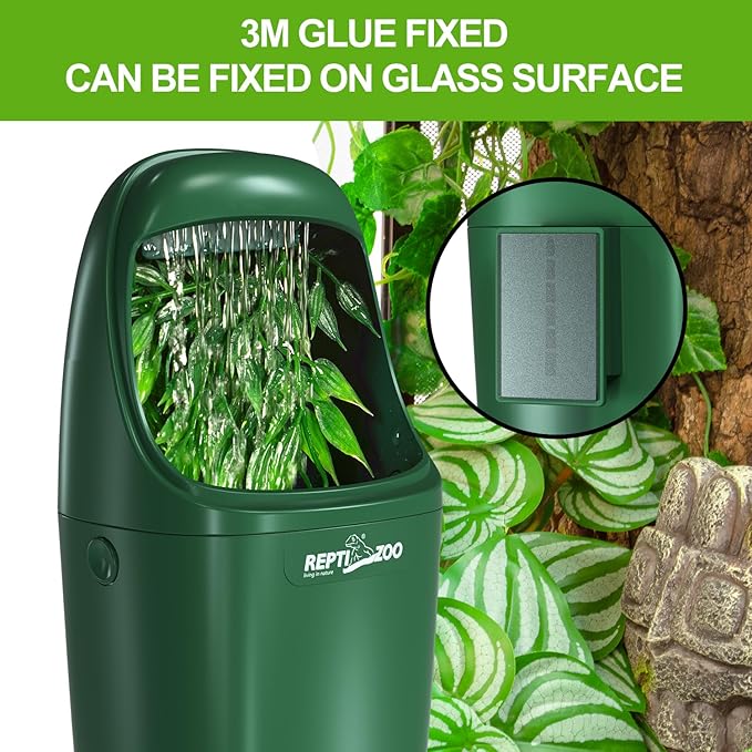 REPTIZOO Reptile Waterfall Automatic Reptile Drinking Fountain Water Dispenser, Chameleon Water Fountain Water Dripper for Bearded Dragon Iguana Frog Gecko