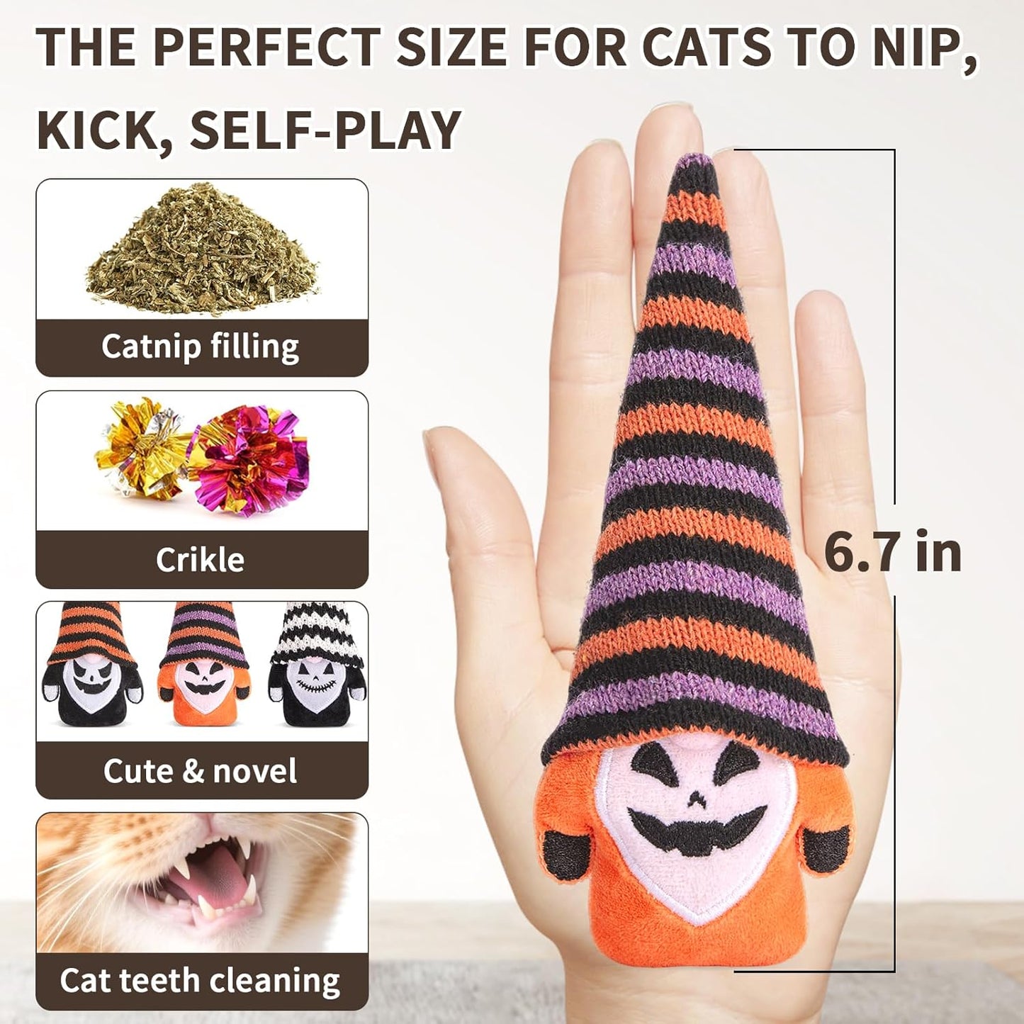 Retro Shaw Cat Toys, Crinkly Catnip Toys for Indoor Cats Kitten Kitty, Interactive Cat Nip Chew Kicker Toy for All Pet Breeds, 3 Pack