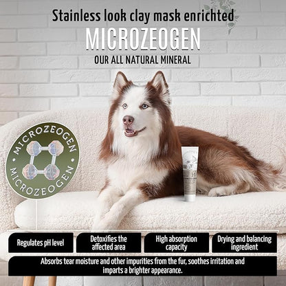 Clear Eyes Solution Set 6in1 Multi-Functional Pure Mist and Stainless Look Clay Mask - Tear Stain Remover, Eye Cleaner - Eye Care Ear Care Grooming Treatment for All Dogs and Cats Eyes