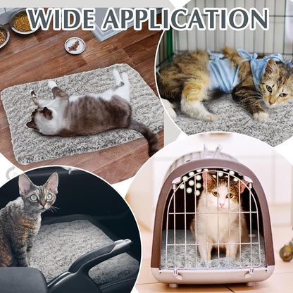 4 Pack Self Warming Cat Pads Self Heating Cat Mat Washable Homeless Dogs Thermal Pads Kennel Pad Reflects Body Heat Warm Crate Bed Mat for Indoor Outdoor Pet(Gray,45 x 28 Inch)