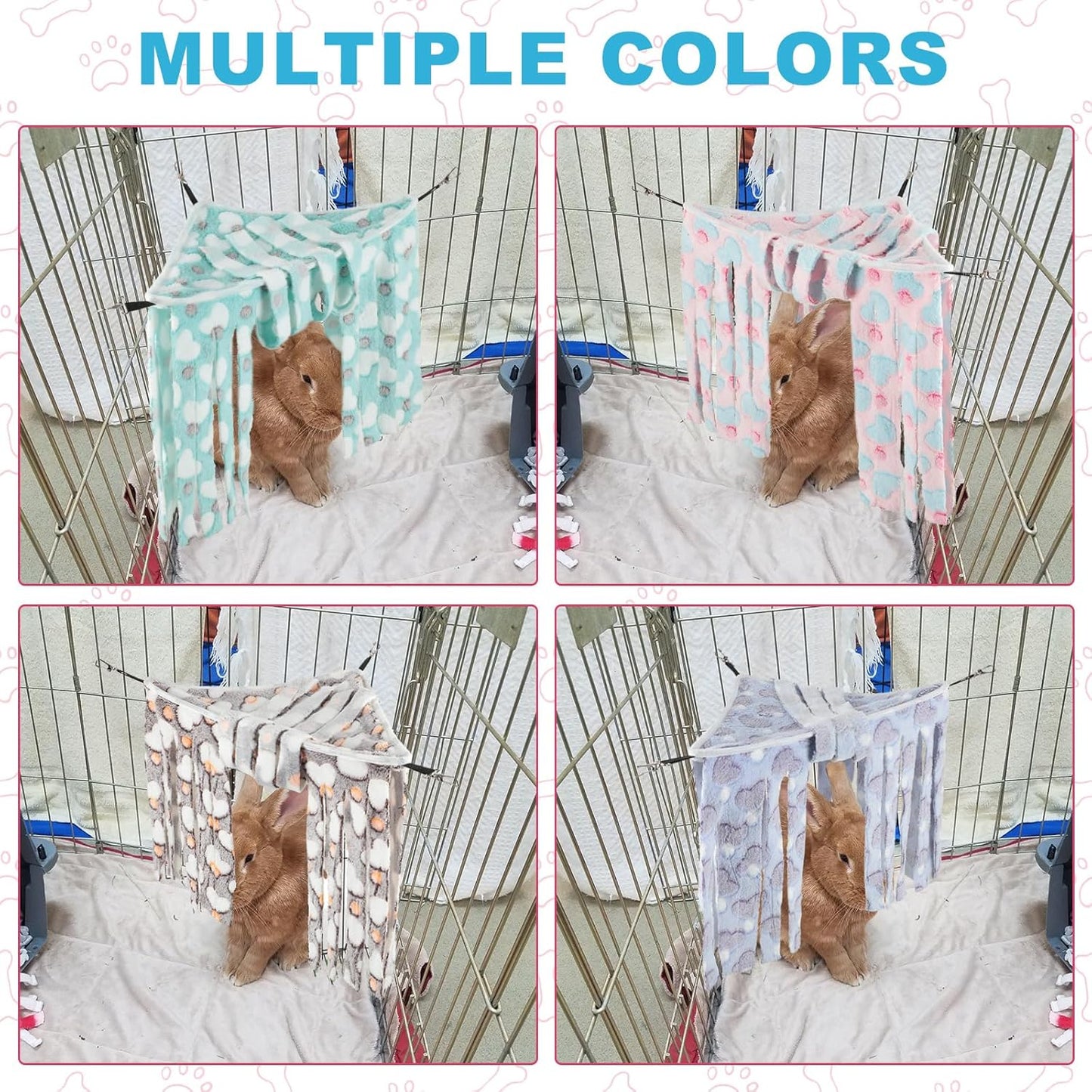 Huwena 4 Pcs Guinea Pig Hideout Heart Fleece Hideaway Toys Cage Accessories Small Animals Corner Triangular Hammock Hamster Ferret Playing Sleeping Bed for Hedgehog Bunny Chinchillas