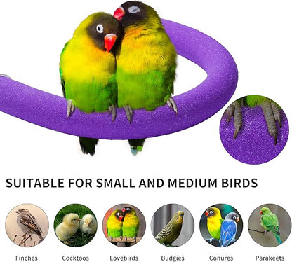 U Shape Parrot Perch Stand Toy Bird Platform Sand Paw Grinding Clean Stick Exercise Conure Budgie Cockatiel Cage Accessories (Purple)