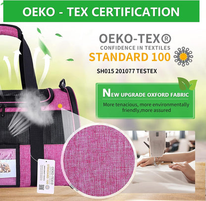 20" Large Pet Carrier Soft Sided Cat Carriers for Large Cats Under 25 lbs, Folding Big Dog Carrier Cat Carrier for 2 Cats Travel Carrier, Red