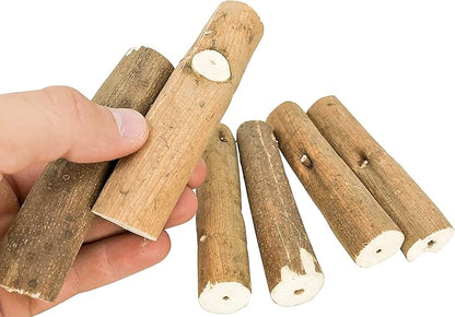 Bonka Bird Toys 1211 Pk6 Natural Bark Sola Sticks, 6-Pack, 3" Long, 1.25" Diameter, Soft Chew and Foraging Toy for Birds, Parrots, Parakeets, Cockatiels, Lightweight, Natural, Safe, Eco-Friendly