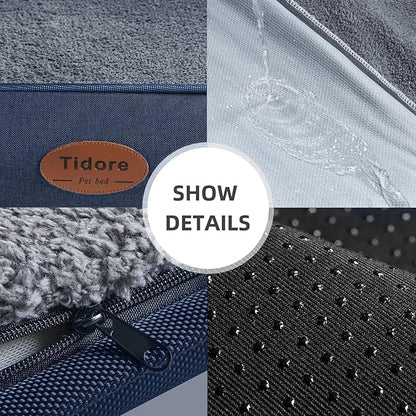 Orthopedic Dog Beds for Medium Dogs, Durable Egg Crate Foam Sofa Dog Bed wit Washable Removable Cover,Waterproof Lining,Pet Bed for Large Dogs (Dark Grey, 39.4" L x 31.5" W x 7.4" Th)