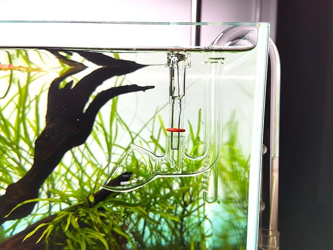 Glass Lily Pipe Set Outflow with Surface Skimmer & Multi-Level Water Intake (13mm for 12/16mm (1/2'' i.d.) tubing)