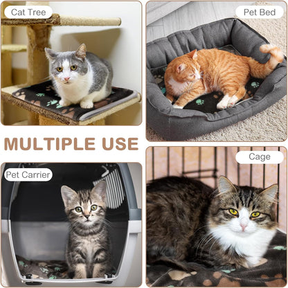 2 Pack Self Warming Cat Bed Self Heating Dog Pad Cat Warming Pad Thermal Pet Mat Washable Reflect Body Heat Removable Cover for Indoor Kittens Puppies Feral Pet(Dog Paw,16 x 20 Inch)