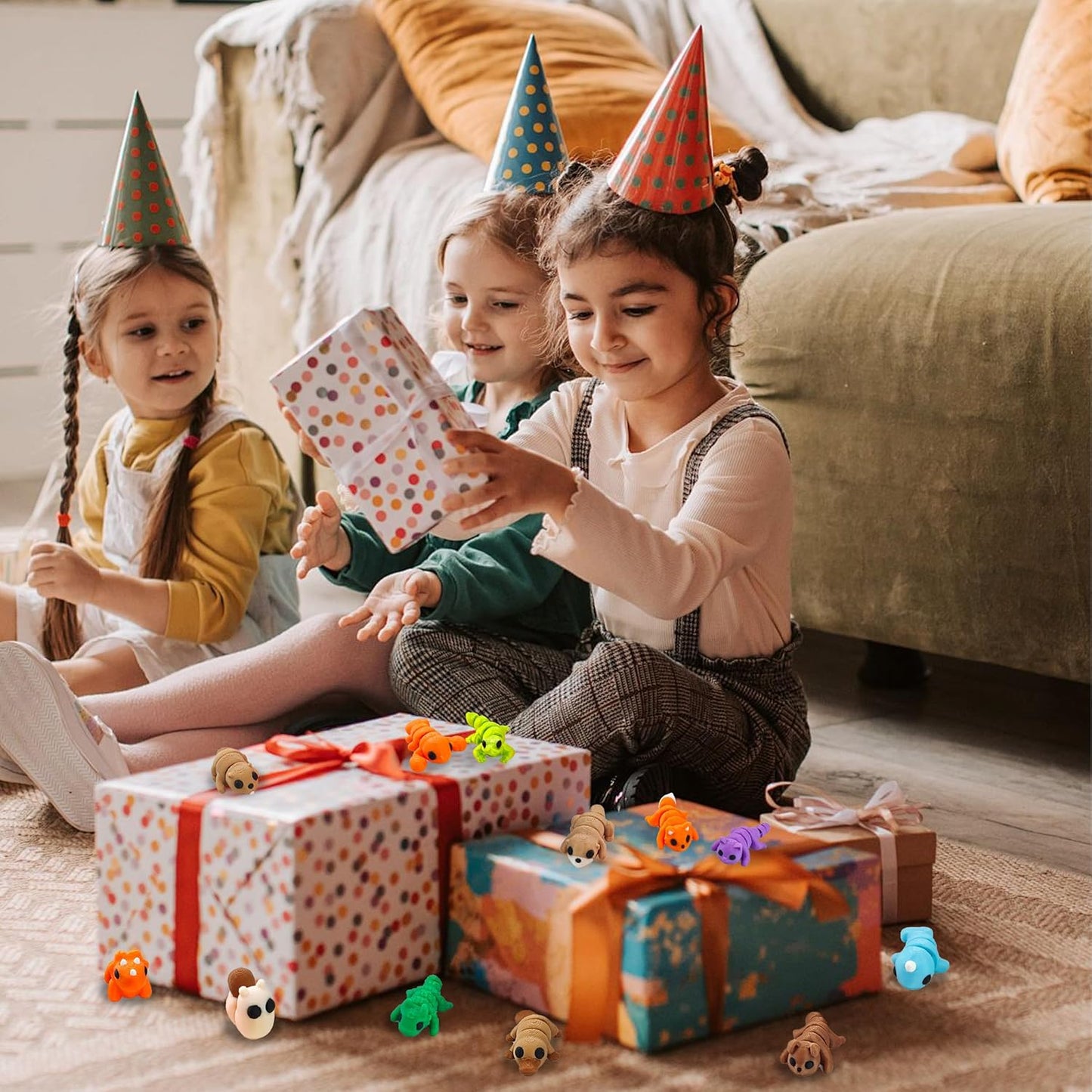 50 pcs Animal Figurines, 3D Printed Animal Figurines Set, Articulated, Party Favors, Pocket Fidget Toys Bulk, Goodie Bag Stuffers, Gifts for Boys Girls Toddlers, Office Desk Pets, Classroom rewards