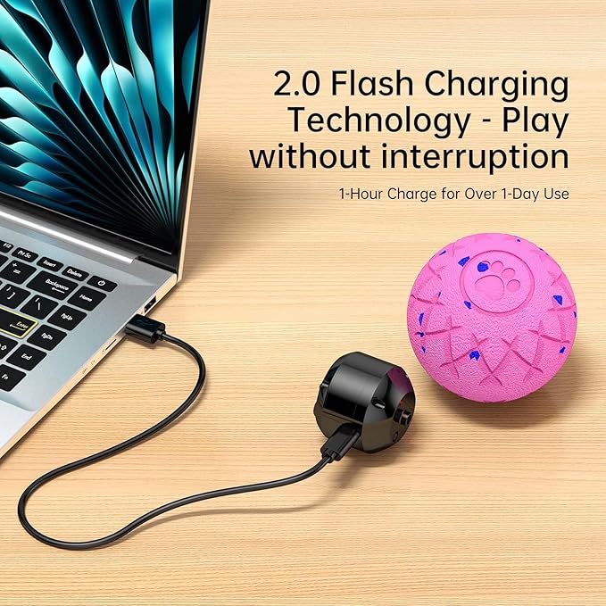 Smart Interactive Dog Toy, Automatic Moving, Bouncing and Stimulation, Silent Foam Material, IP54 Waterproof Rating, Active Rolling,Dog Ball for Medium and Large Dogs,Dog Birthday (Pink)