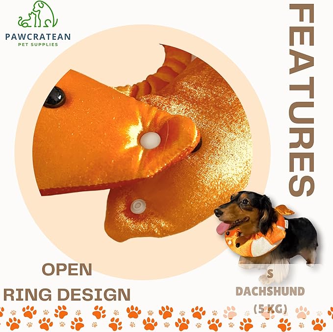 Adjustable Comfy Flower Style Elizabeth Collar for Cats Puppies Soft Recovery Cone Pet Protective Neck Collar (Orange Fish (Open Ring), Medium)