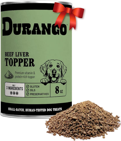 Durango High-Protein Dog Food Topper - Rich Beef Liver Meal Enhancer for Picky Eaters - Limited Ingredient Kibble Booster - 8 oz Tin - Made in USA - Plastic-Free - Easy to Scoop - 60 Servings