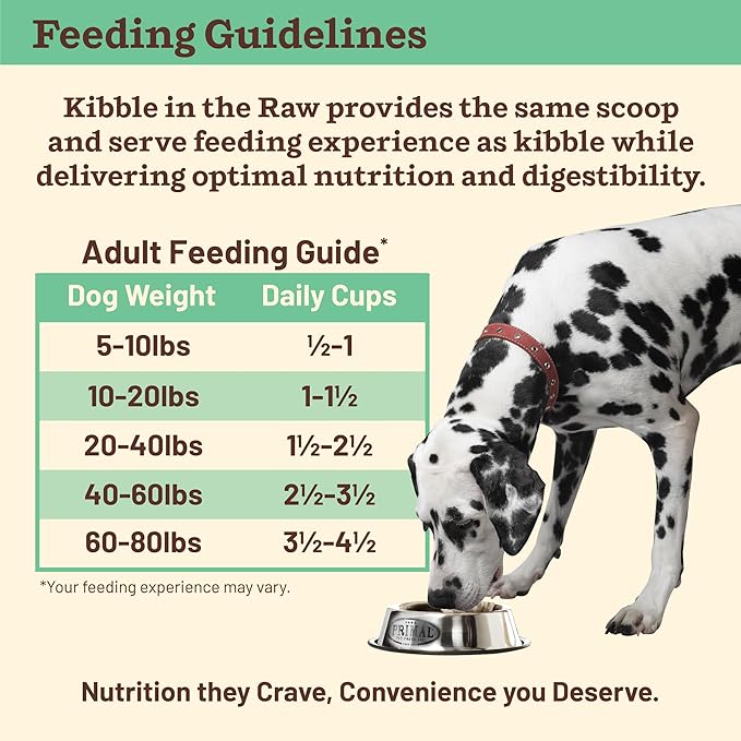 Primal Kibble in The Raw, Freeze Dried Dog Food, Chicken, Scoop & Serve, Made with Raw Protein, Whole Ingredient Nutrition, Crafted in The USA, Dry Dog Food 5.4 lb Bag