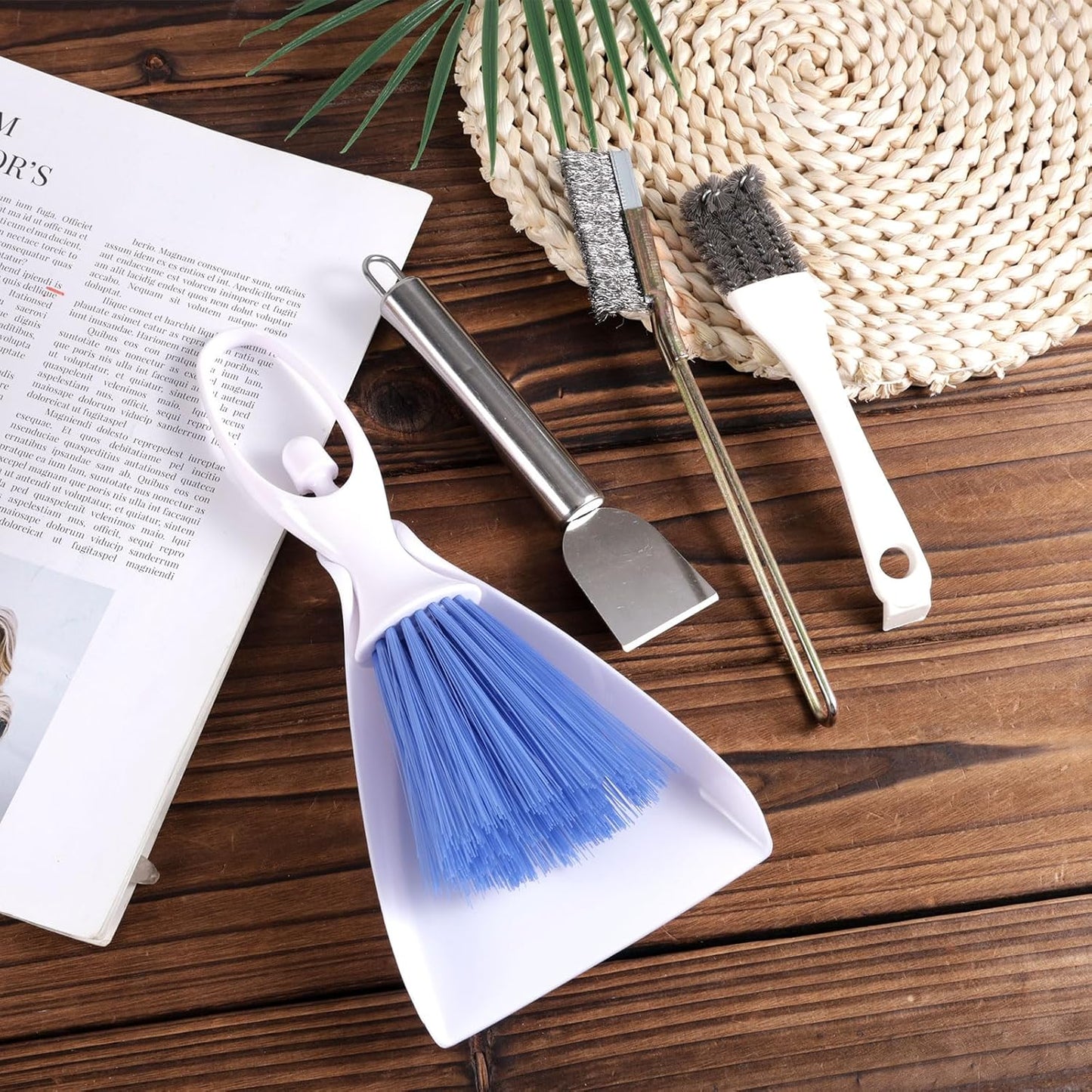 5pcs Bird Cage Cleaner Set, Stainless Steel Bird Cage Cleaning Brush Brushes Small Animal Dropping Remover & Scraper Tools for Parakeet Rabbit Hamster Guinea Pig Pet Lovers Accessories Products