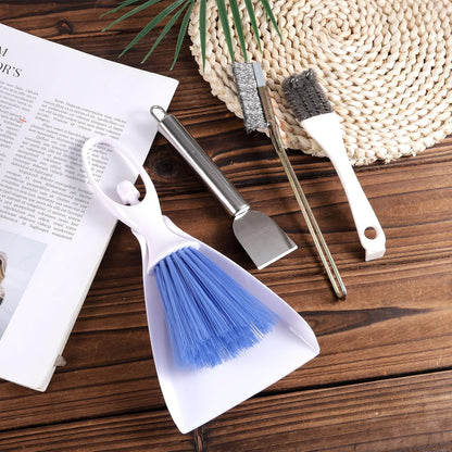 5pcs Bird Cage Cleaner Set, Stainless Steel Bird Cage Cleaning Brush Brushes Small Animal Dropping Remover & Scraper Tools for Parakeet Rabbit Hamster Guinea Pig Pet Lovers Accessories Products