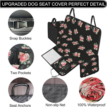 Femuar Dog Car Seat Cover, Waterproof Nonslip Pet Seat Cover for Back Seat with Storage Pockets Mesh Visual Window, Heavy Duty Scratchproof Pet Dog Seat Cover Hammock for Cars Trucks and SUVs