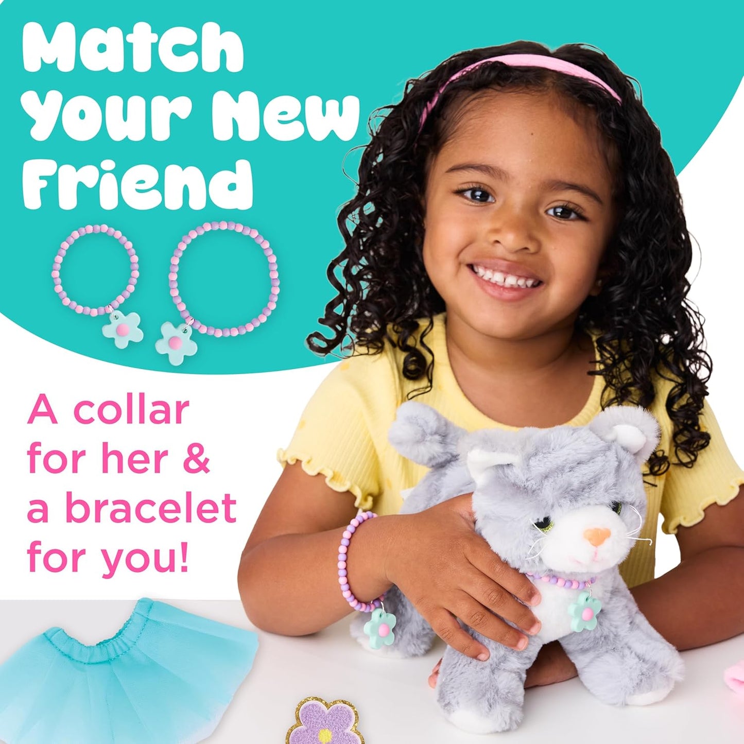 Creativity for Kids Cuddly Kitten Kit | Adopt, Accessorize & Decorate a Plush Pet | Toddler Purse & BFF Jewelry Gift for Girls | Encourages Imaginative Play & Fine Motor Skills (Ages 4+)