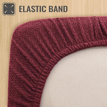 Nanbowang Waterproof Dog Bed Replacement - Washable Pet Bed Cover, Quilted, Lovely Puppy Bed for Dog/Cat (32x44x6, Burgundy)