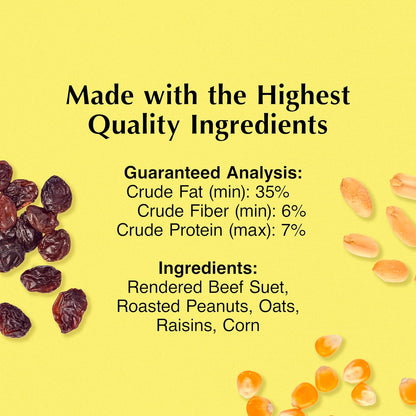 C&S Party Mix Suet Treat, Suet Cakes for Wild Birds, 11 Ounces, Pack of 8