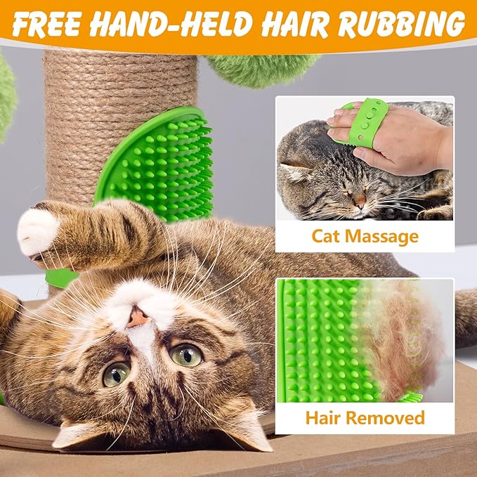 Cat Scratching Post, 36 in Cat Scratcher Tree, Interactive Furniture Cat Toys with Hanging and Ball Track for Kittens Adults Cats