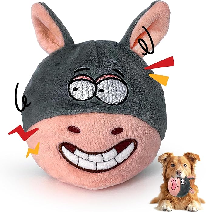 3-in-1 Interactive Dog Toys – Durable No-Stuffing Chew Toy with Squeaky Spiked Ball for Small, Medium & Large Breeds, Dog Toys for Aggressive Chewers