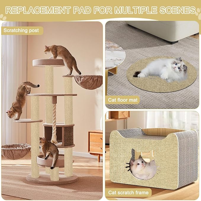 Cat Scratch Mat,118.5"x15.9" Trimmable Self-Adhesive Cats Scratch Carpet,Couch Protector from Cats Claw, Cat Scratch Furniture Protector, Indoor Furniture Protection for Chair, Wall, Sofa (Beige)