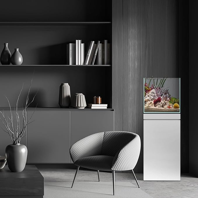 UNS Ultra Clear Rimless Tank - 16.9GAL | 64L - 15.74x15.74x15.74 | 40x40x40 CM, 6mm Glass Thickness, Leveling Mat Included - Low Iron, High Clarity Fish Tank w/ 45° Mitered Edge - [40C]