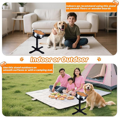 Elevated Adjustable Dog Bowl Feeding Stand, 3 Heights and Tiled Ajudst, Compatible with Moost Feeding Bowls, Great for Medium Large Dogs(No Bowl Included)(1 Pack)