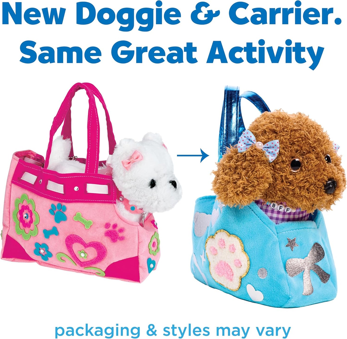 Creativity for Kids Designer Doggie Kit | Adopt, Accessorize & Decorate Your Plush Pet | Toddler Purse & BFF Jewelry Gift for Girls | Encourages Imaginative Play & Fine Motor Skills (Ages 4+)