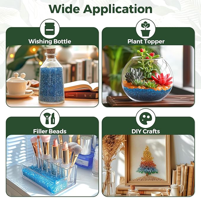 T4U Fish Tank Gravel 2 LB, Tumbled Small Rocks for Aquarium, Glass Beads for Vases, Succulent Rocks for Plants, Aquarium Gravel Decorative Pebbles for Terrarium Crafts Vase Filler, Blue