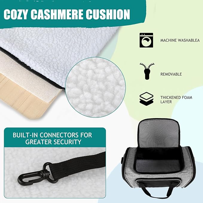 Top tasta Dog Cat Carrier Pet Carriers for Small Medium Large Cats Dogs Carrier Soft Sided Small Puppy Dog Carrier Portable Foldable Airline Approved Dog Cat Travel Carrier Grey Black M