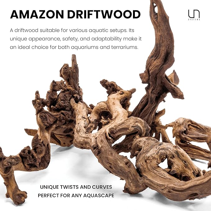 Ultum Nature Systems Driftwood - Amazon Drift Wood for Fish Tank, Planted Tank, Terriarium, Paludarium - Versatile Natural Driftwood Decor, Events Wood Centerpiece - Amazon Wood, Medium (9-16")