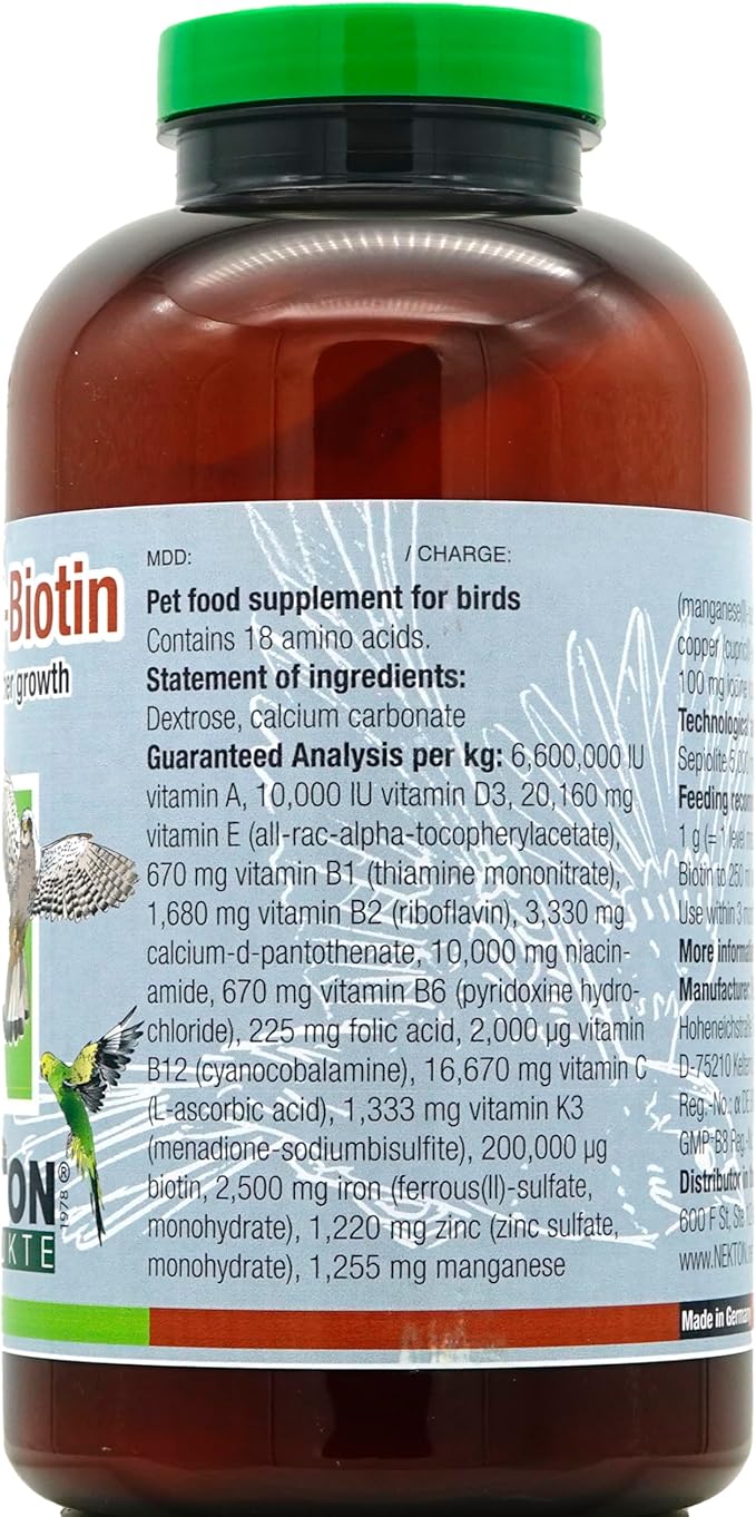 Nekton Biotin 700gm/1.54Lb Fruit for Bird Feathering