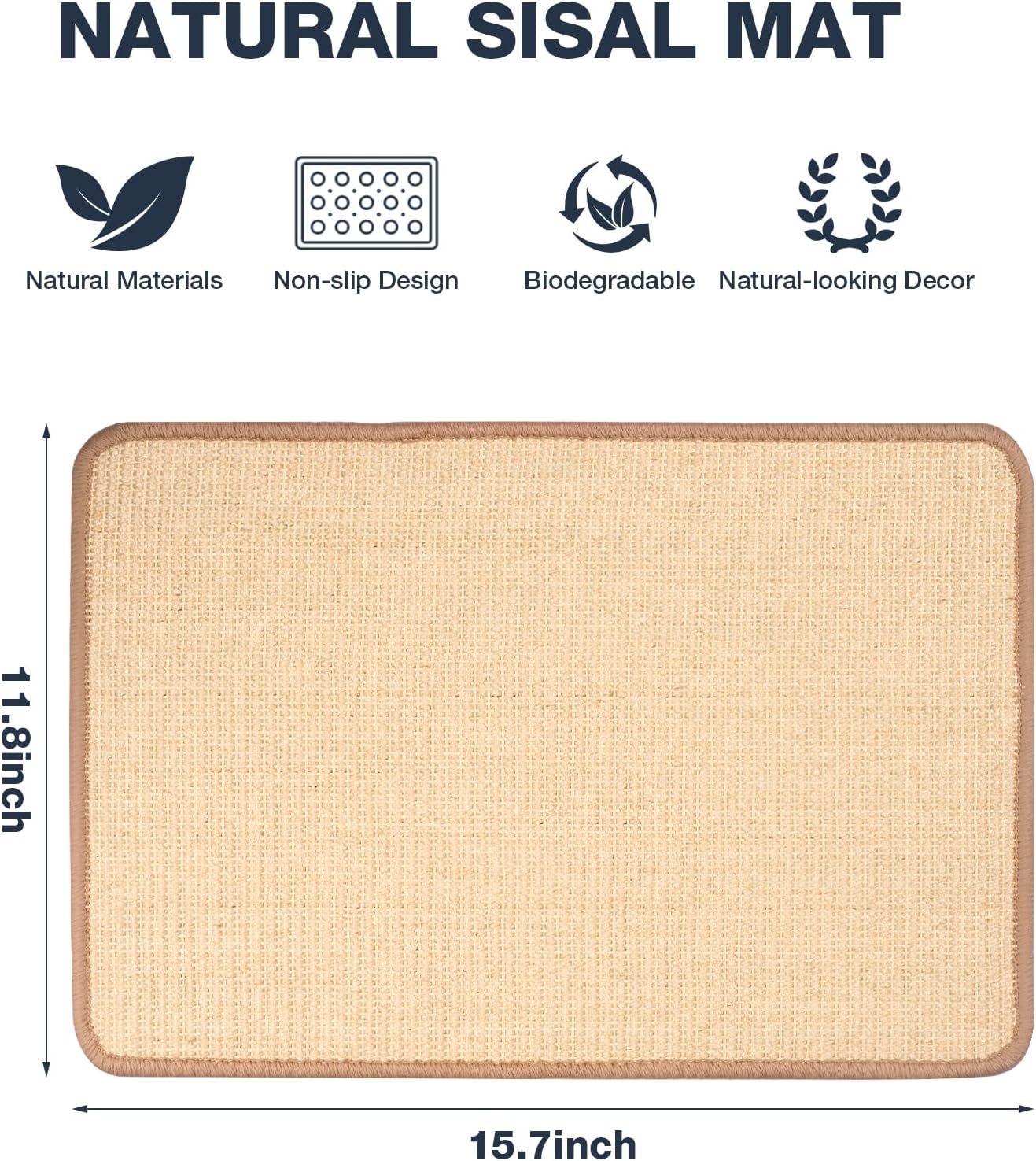 Uranshin Rabbit Scratching Pad,Natural Sisal Bunny Scratch Pad, Rabbit Kitten Cat Scratching Mats for Cages Chew Toys for Bunny Pet Cage Claws and Teeth Care for for Biting Sleeping Bedding Nesting