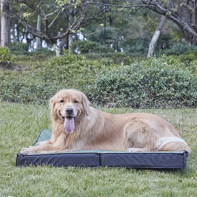 Outdoor Dog Bed for Large Dogs, Waterproof & Washable, Foldable & Orthopedic, 41" All-Weather