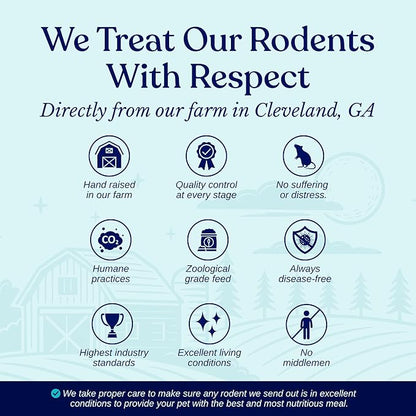 MiceDirect 40 Frozen Rat Fuzzies Feeders Snake Food for Adult Corn Snakes Ball Pythons (2-2.5 in)(360 Grams Min)(40 Count)