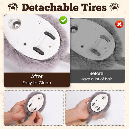 Moving Cat Toy Squeaky Cat Mouse Toy Automatic Interactive Cat Toys for Indoor Cats Mouse Toys for Cats with Wagging Tail