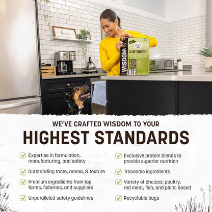 Earth Animal Wisdom Air Dried Dog Food - from The Seed Recipe Premium Natural Dry Dog Food for All Breeds & Ages - 8 Lbs Bag