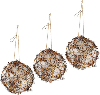 winemana Set of 3 Globe Hummingbird Nesters, Full of Bird Nesting Materials, Design for Bird Lovers, Idea Bird Gifts in Outdoor Indoor Patio Garden
